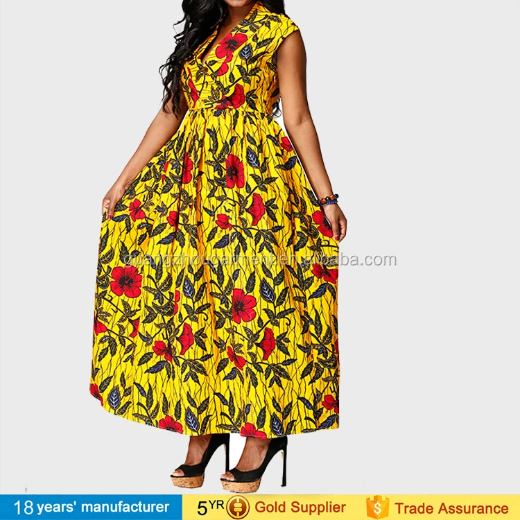 Women Vintage Plus Size Dashiki Printed Sets African Kitenge Dress