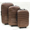 Cheap satin material/pu+EVA trolley travel luggage