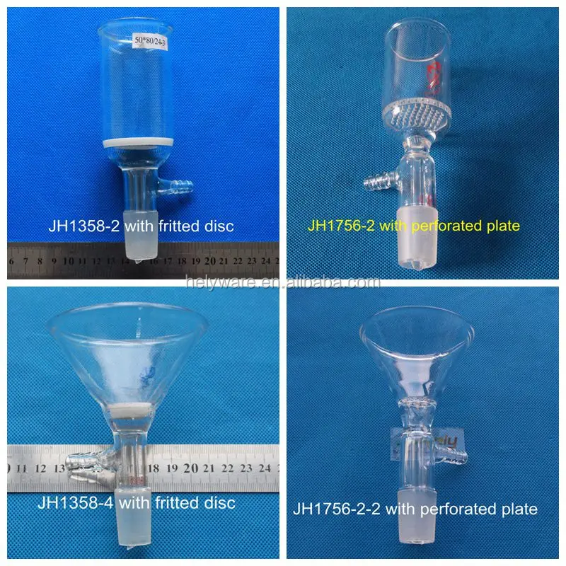 50120mm Glass Cone Hirsch Filter Funnel With Perforated Plate And