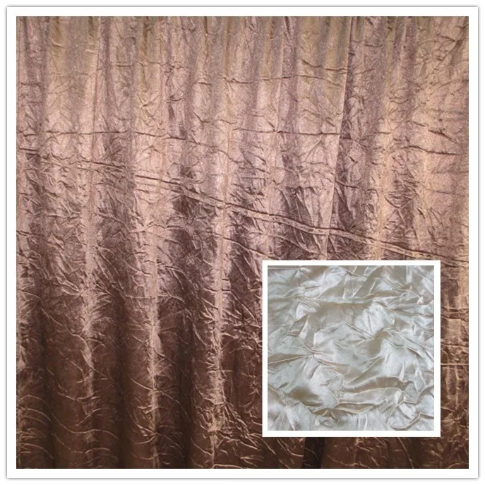 Cheap Polyester Crushed White Satin Fabric For Curtain From Shaoxing