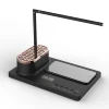 LED Desk lamp with clock, wireless charger, touch dimmer for home study