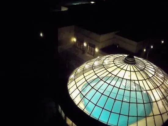 Specially designed glass dome cover for steel building