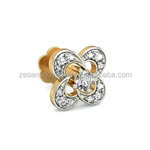 Popular Gold Titanium Nose Pin Studs Nose Ring Body Piercing Jewelry