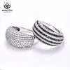 Mirco pave setting silver couple wedding rings