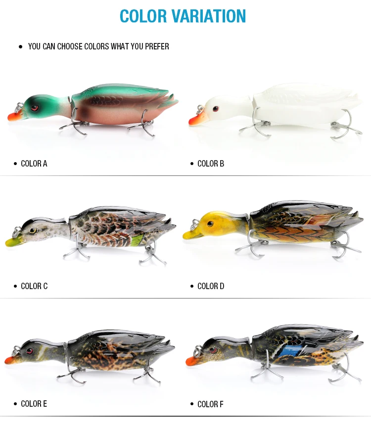 128mm 28g Jointed Duck Fishing Lures Set For Bass,Topwater Lures Duck