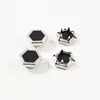 Hexagon star metal four parts prong push snap button