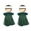 hanging fancy gold stud bar earrings