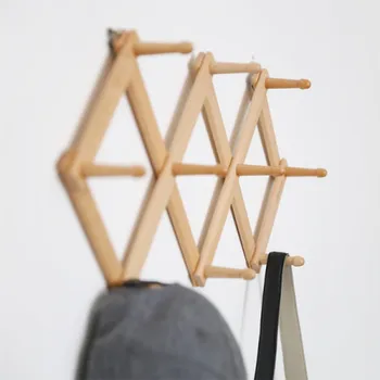 wooden coat and hat rack