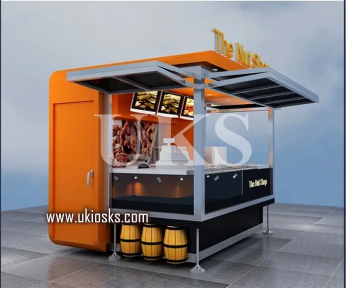 3 by 2 meters metal mobile nuts display retail kiosk for sale, View ...