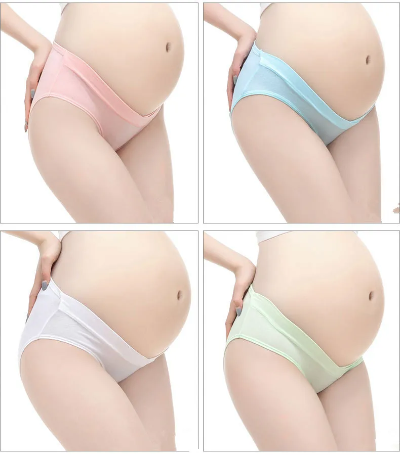 CHENGWJ Culotte en soie de mûrier pour femme enceinte en forme de V Soutien abdominal Coton sans couture Sous-vêtements de maternité M-4XL Grande taille