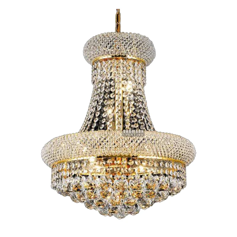 Chic small size 8 lights golden mini crystal chandelier