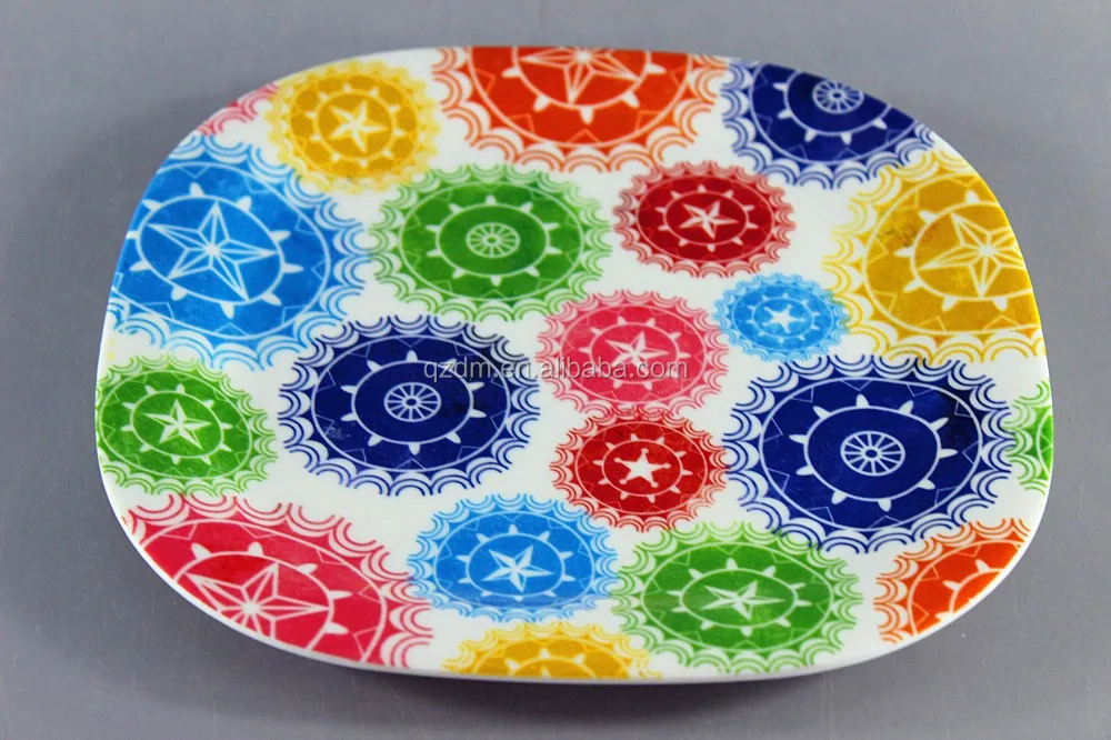 PDQ Package Melamine Square Plate For Supermarket