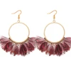 Online shop fashion tassel jewelry 2019 peacock feather tassel earrings mixed colours for women