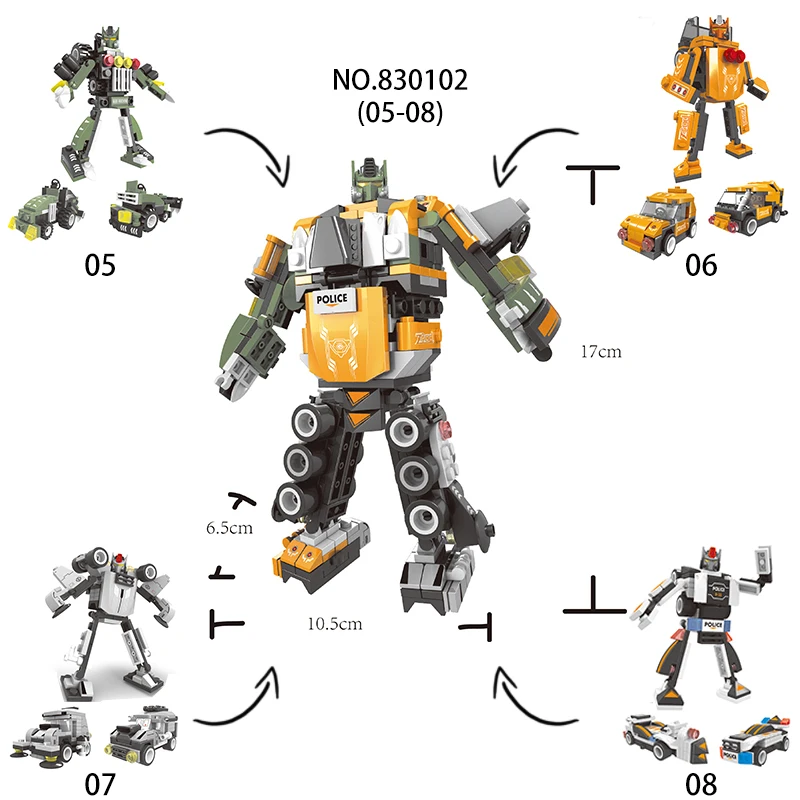 3 in 1 Transform Robot Building Block Toy - Educational Fun