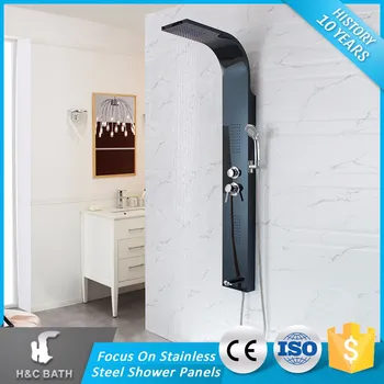 Outdoor Shower Panel Stainless Steel Led Massage With Faucet