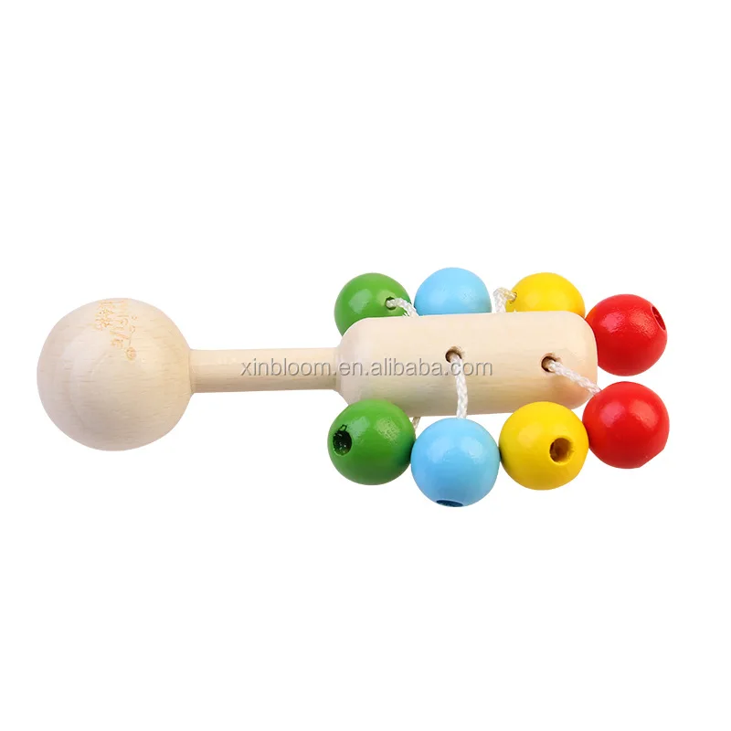 wooden baby rattle toys