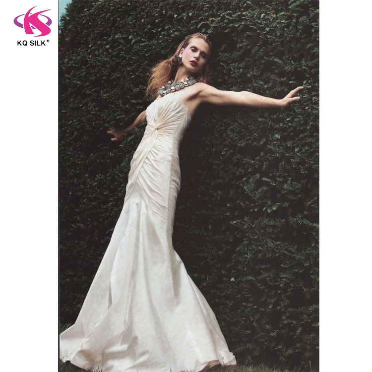On Stock Yarn Dyed Dupioni Silk Fabric Stiff Silk Fabric White