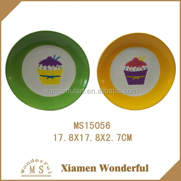 decorative ceramic divided plate with lovely cupcake shape
