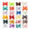 Double Stacked Ribbon Hair Bow with Clips 6 Inch Jojo Bow