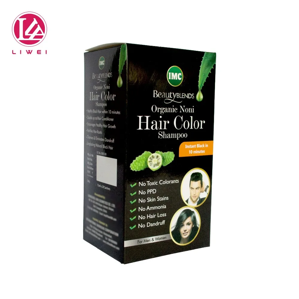 Professional India Henna Black Color Hair Dye Shampoo For Grey Hair