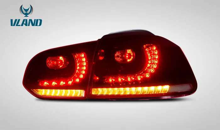 VLAND Manufacturer For Car Taillight For Golf 6 LED Tail Light For 2008-2013 For MK6 R20 Tail Lamp With Moving Turn Signal