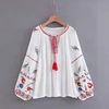 Western style new stylish autumn mature women rayon embroidery tops and blouses