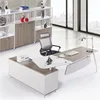 Modern modern executive desk MDF/MFC chipboard office furniture desks with side cabinet with drawer wooden office table design