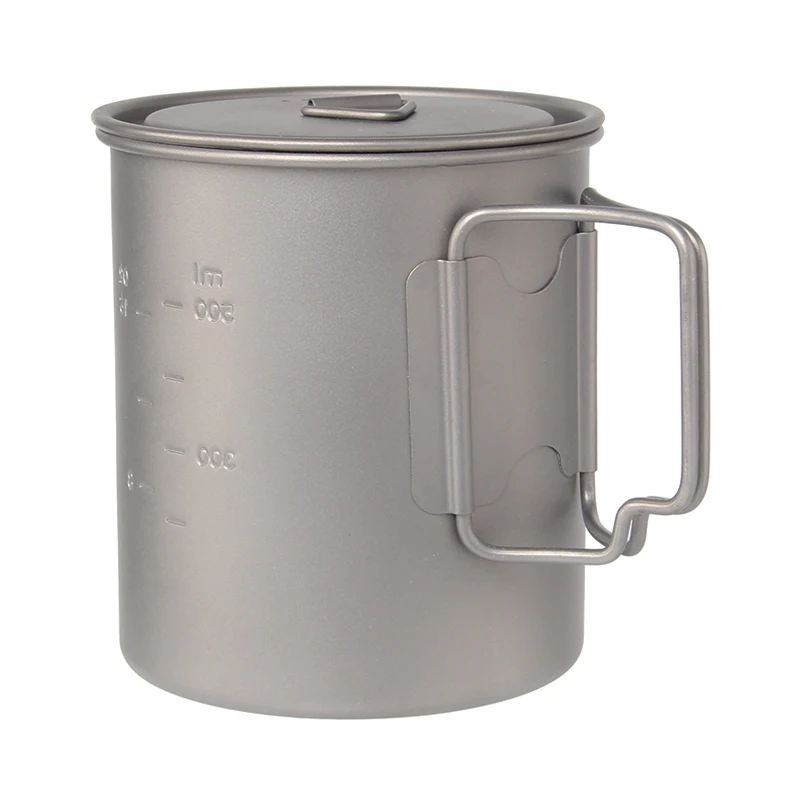 Camping and Hiking Ultralight 750ml Titanium Mug Titanium Cup Travel Coffee tea mug Portable Ultralight tableware