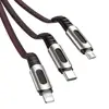 Rock M8 Zn-alloy 3 in 1 Universal Charger Cable Multi Use Mobile Phone Charging Sync Data Line for iPhine x for Samsung