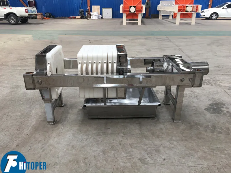 Small Recesses Plate Filter press with SS 304 body and plates of PP