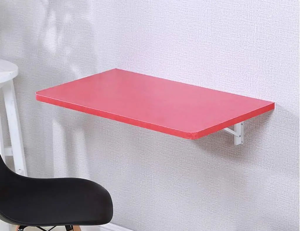 Mmdp Computer Desk Office Table Wall-mounted Laptop Desk Foldable Dining Table Learning Table Color Size Optional (Color : Red, Size : 7040cm)