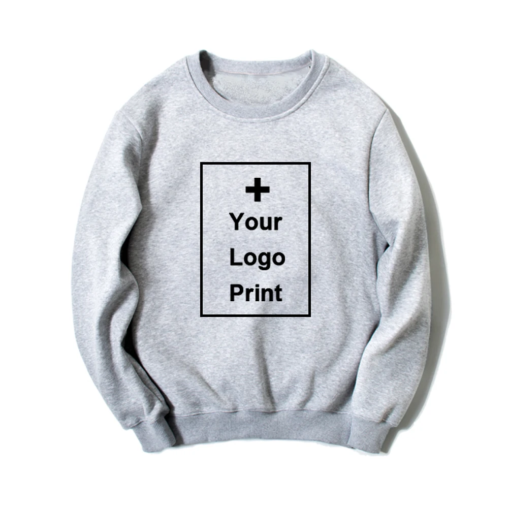 Customized Logo Sweatshirts Your Logo Print Casual Loose Women Men ...