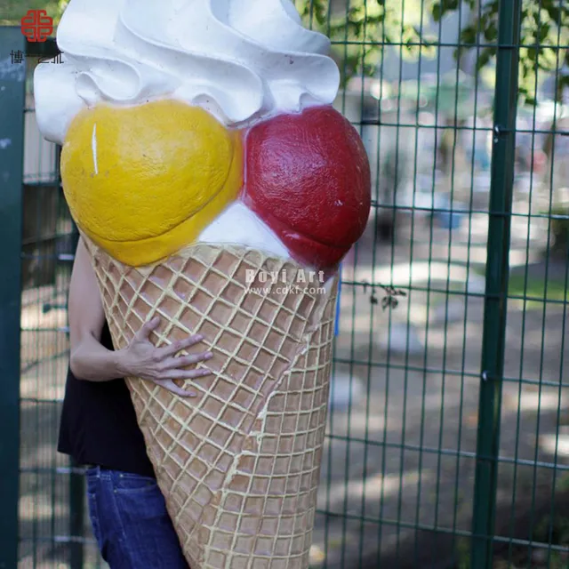 ice cream store ornament fiberglass ice cream cone for sale