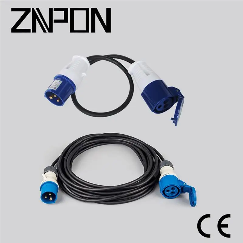 CEE 16A 2P+E 230V extension cord and power strip