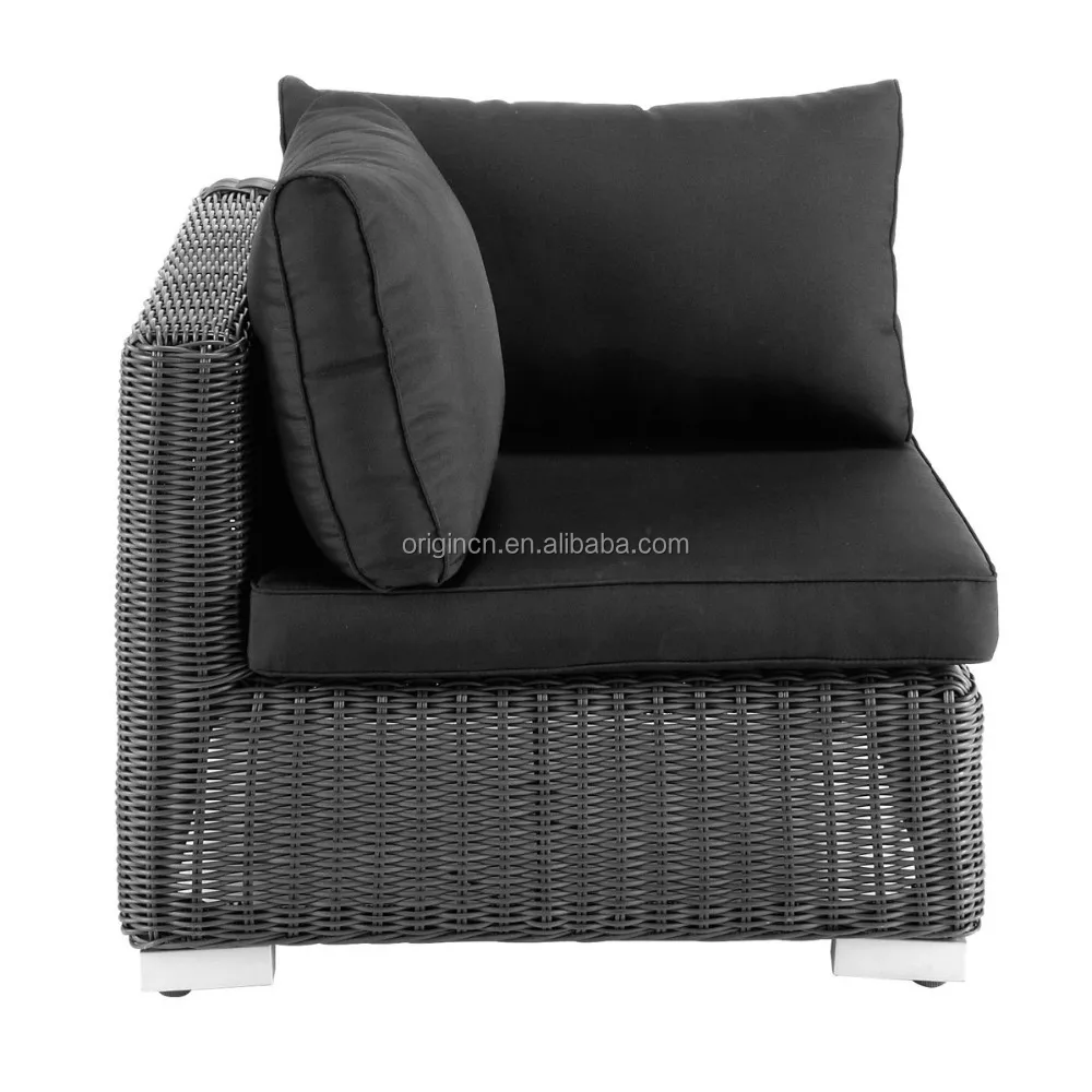 Black Sumptuous Designs 4 Seater Outdoor Balcony Corner Sofa Set With
