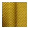 China oem and odm custom made 100% polyester gold yellow tricot bird eye mesh fabric for garment