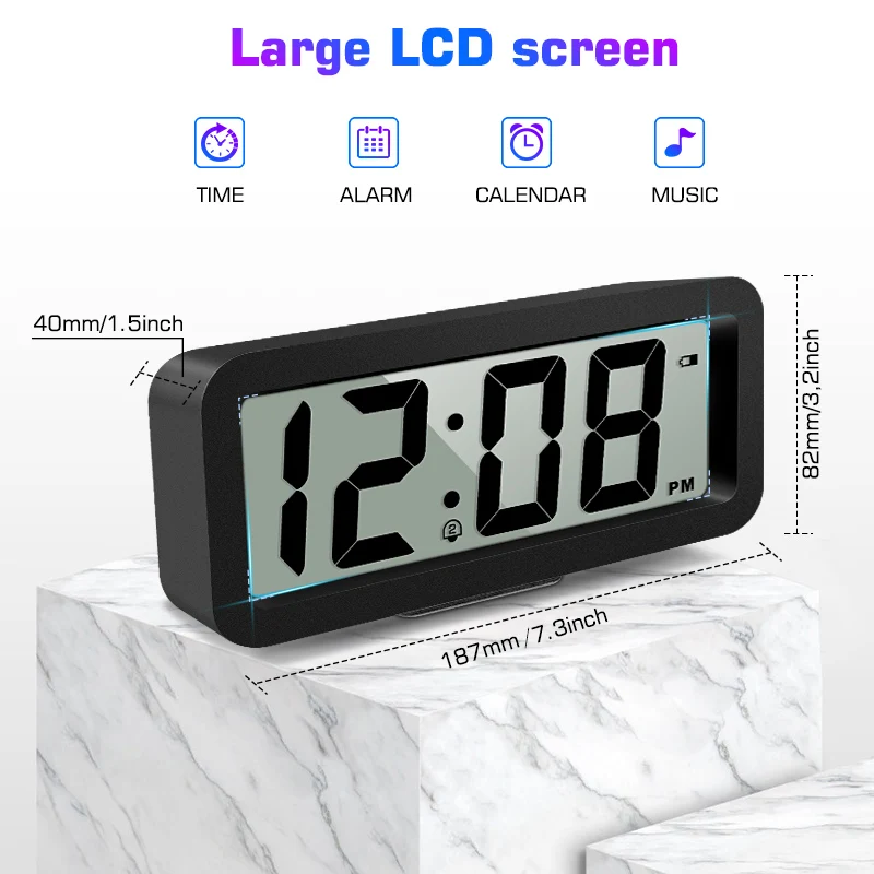 christmas Black white Simple unique designs Square time easy 13 classic music setting smart children's alarm wall mounted clock