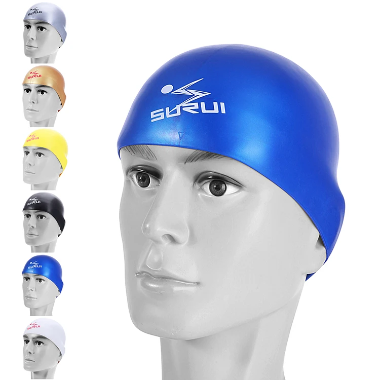 Professional Medium Custom Silicone Material Adult Dome Swim Cap for Competition