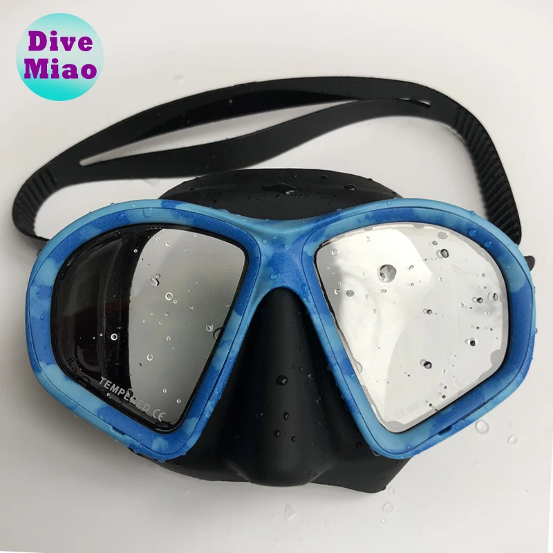 Scuba Dive Mask Low Volume Dive Mask Camo Color Tempered Glass Custom