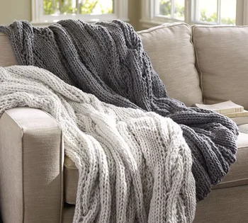 Szplh Hand Knit Chunky Cable Throw Blanket For Sofa Szplh Hand Knit Chunky Cable Throw Blanket For Sofa