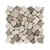 Top Quality Wooden White Mixed Athens Grey Pebble Pattern Marble Mosaics