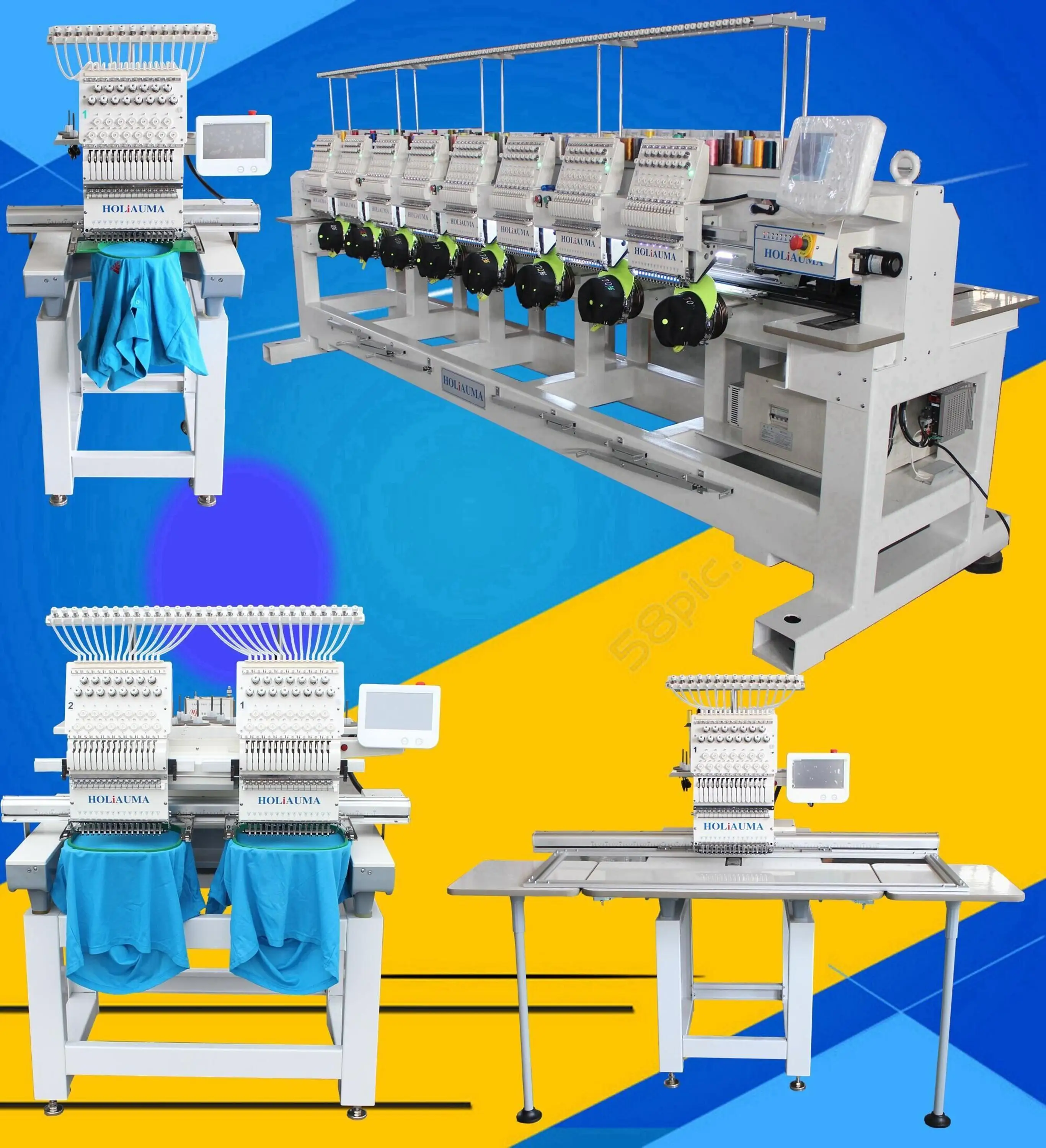 Holiauma High Speed Automatic 6 Head Swf Hat Embroidery Machine For ...