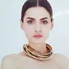 Ladyfirst New Boho Punk Chunky Multilayer Metal Gem Collar Choker Bead Pendant Ethnic Statement Luury Accessories 3582