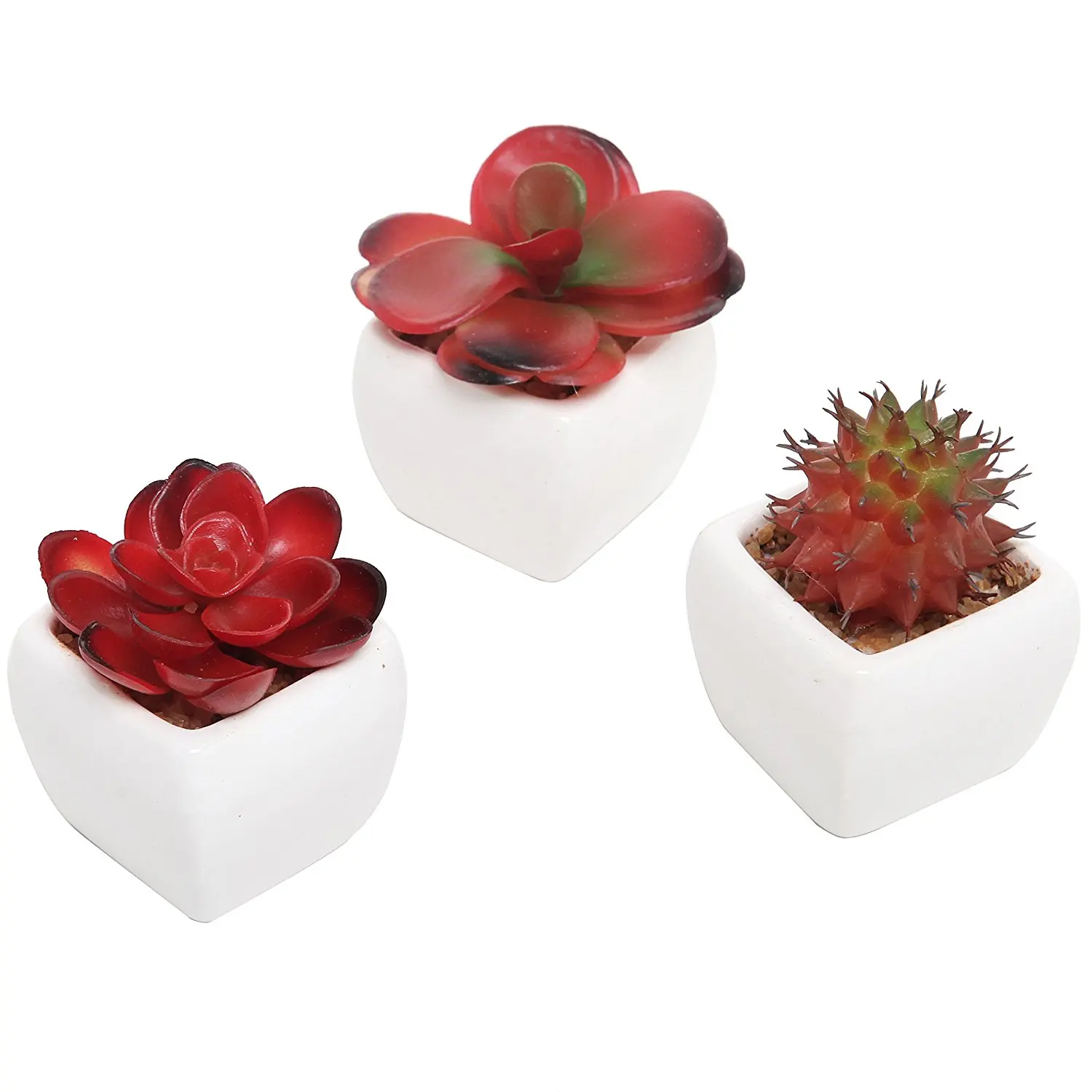 Red Pots For Plants Find Deals On Line At Get Quotations Mygift Set Of 3 Miniature Artificial Succulent Plants W Ceramic Plant Pots Red