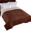 Brown Lightweight Reversible Down Alternative Quilted Quilt Comforter