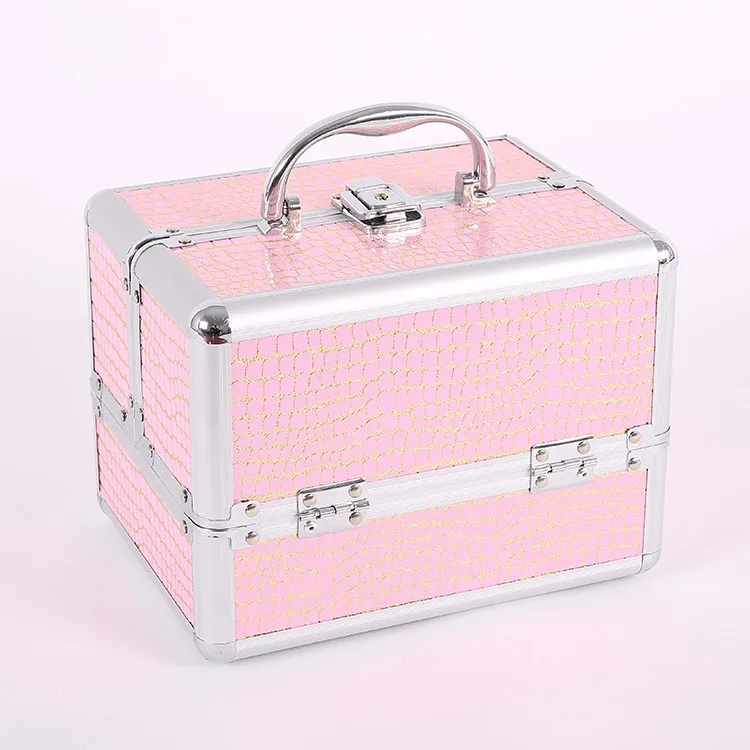 pink makeup train case