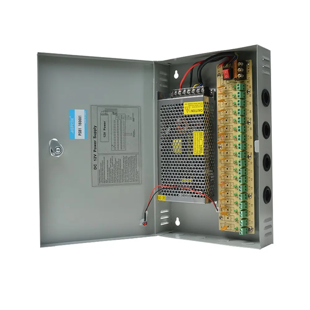 IMAGE 18 Channel Port 12V 10Amp DC PTC fuse reset output Camera Power Supply Box for