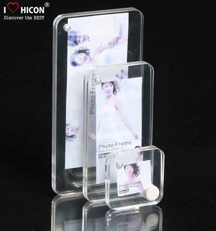 Custom Design Foldable 3 Sizes Transparent Acrylic Desktop Photo Frame