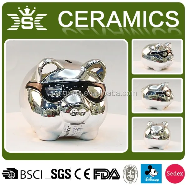 silver ceramic mini piggy bank with black glass.jpg