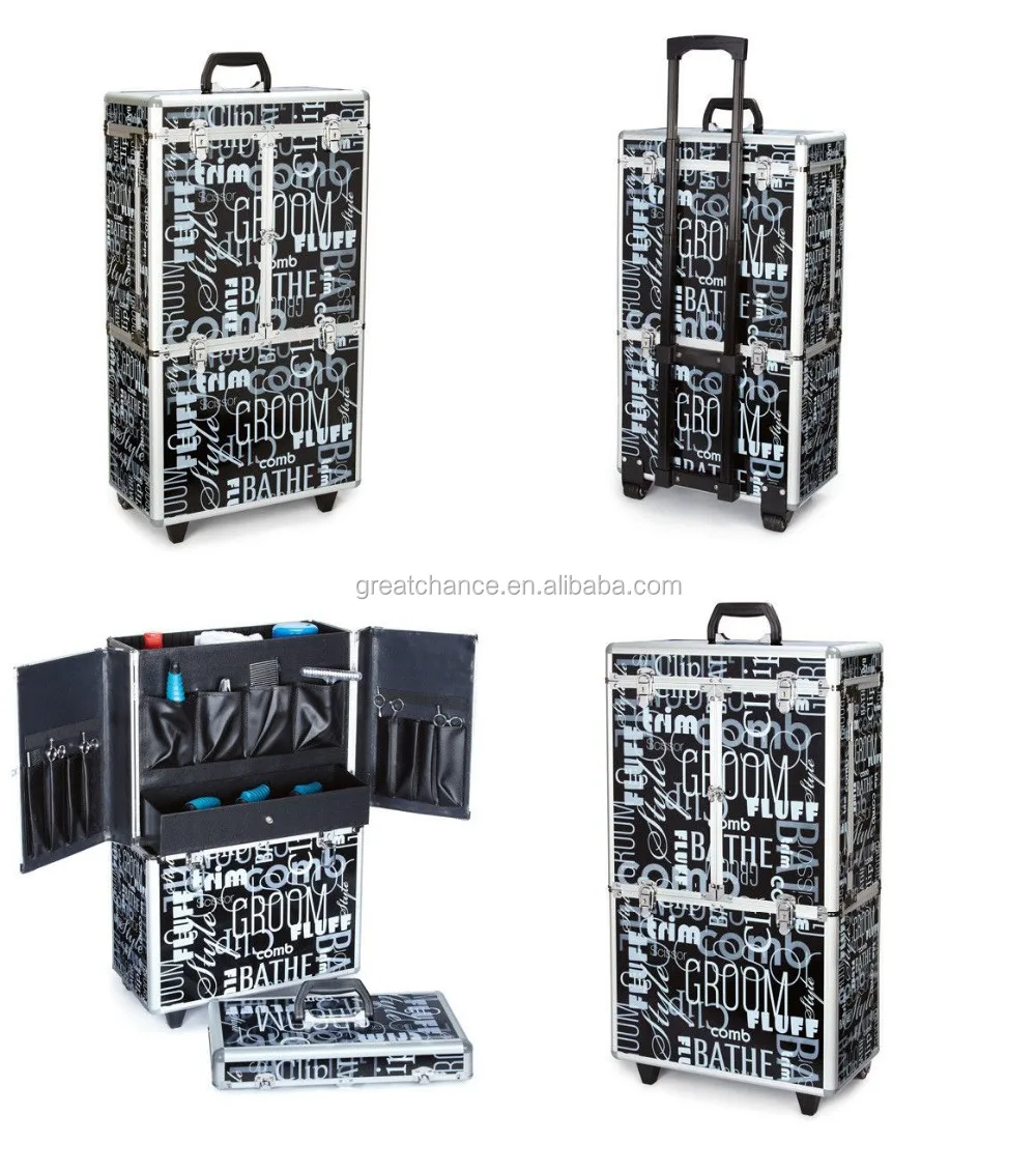 Extra Large Professional Grooming Tool Cases On Wheels Storage For